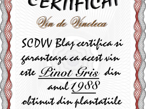 Certifiact SCDVV Blaj – Vin de vinoteca