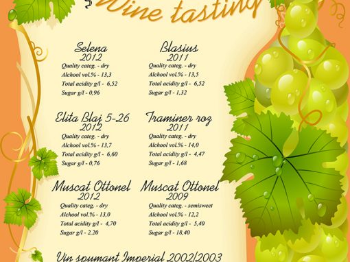 Meniu degustare vin