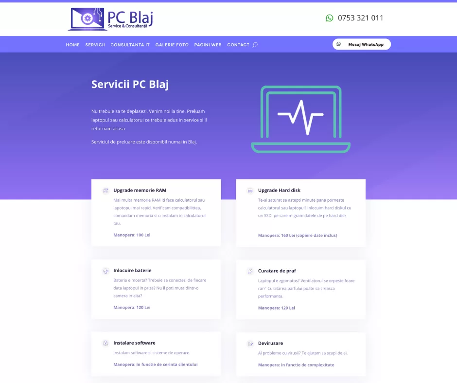 pc blaj servicii
